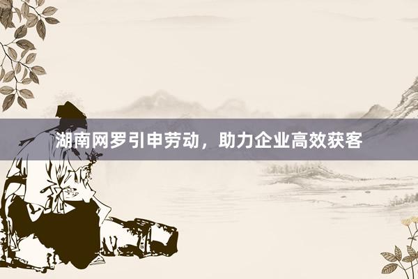 湖南网罗引申劳动，助力企业高效获客